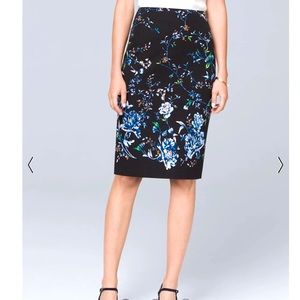 WHBM Floral Pencil Skirt - Size 0